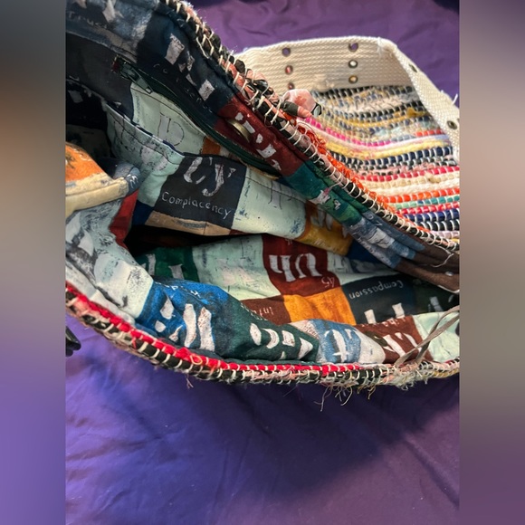 Handcrafted boho “rag bag” large satchel - Picture 2 of 3
